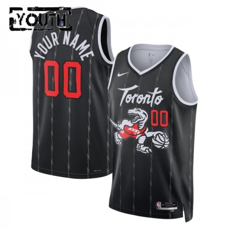Barn Toronto Raptors Tröja Skräddarsydda Nike 2025-26 City Edition Svart Swingman Barn Toronto Raptors Tröja Skräddarsydda Nike 2025-26 City Edition Svart Swingman